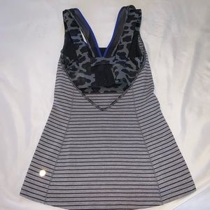 lululemon gray/black/blue tank top